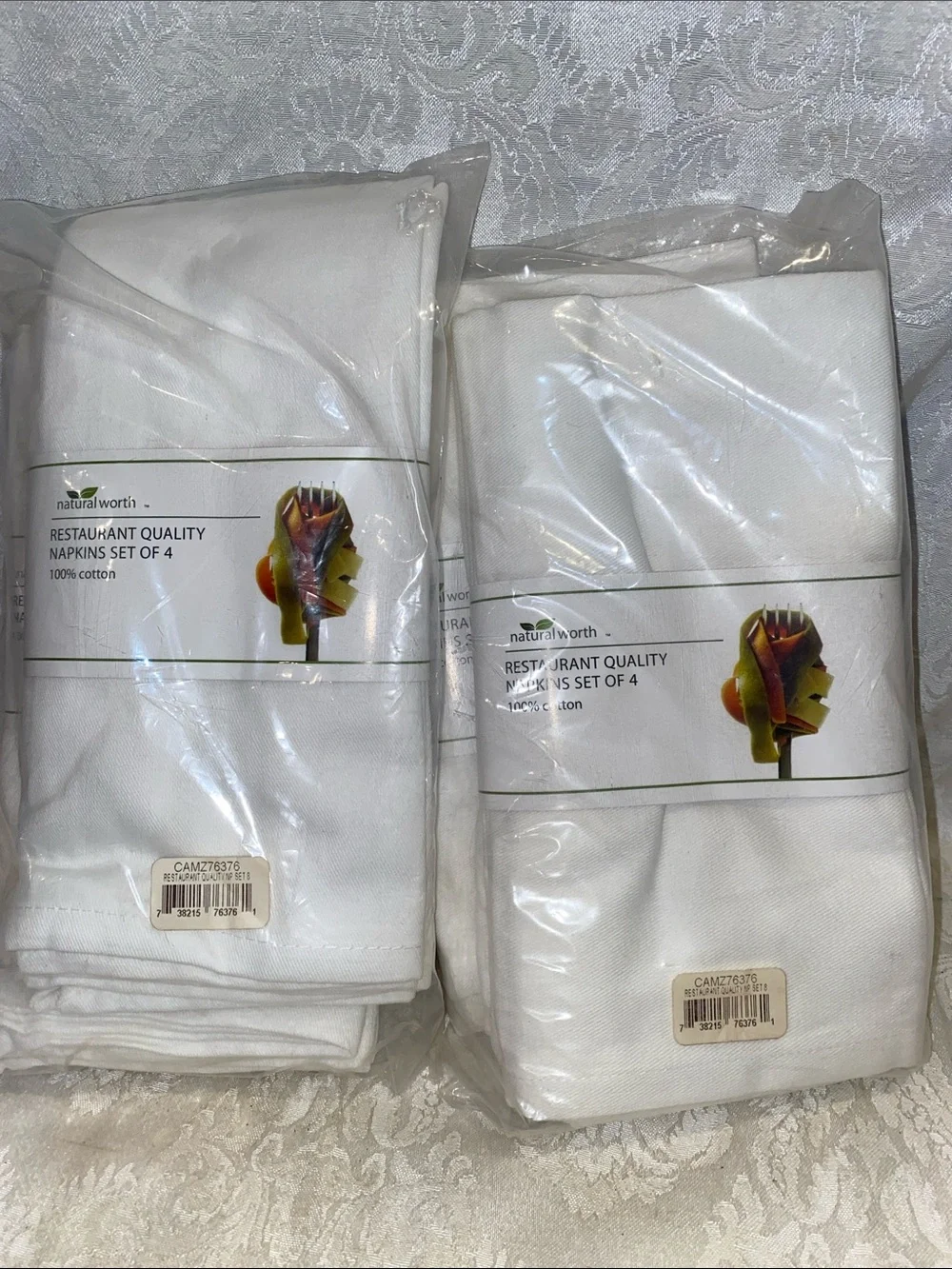Natural Worth Restaurant Quality White Napkins Set of 16